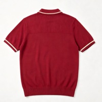 Polo en tricot jacquard à manches courtes personnalisé pour homme, pull en tricot pour homme, sweats pour homme