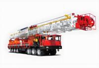 Nouvel équipement de champ pétrolier remis à neuf : Camion de réparation de puits monté sur châssis avec moteur diesel XJ650, pompe de levage à crochet de 65 tonnes pour puits pétroliers