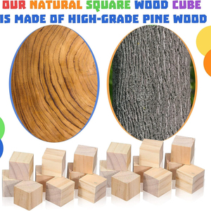 Cubes <span class=keywords><strong>en</strong></span> bois vierges de 1 pouce carrés <span class=keywords><strong>en</strong></span> bois <span class=keywords><strong>massif</strong></span> de <span class=keywords><strong>pin</strong></span> naturel pour les projets de bricolage et de peinture cadeaux blocs <span class=keywords><strong>en</strong></span> bois non finis - Product Image 3