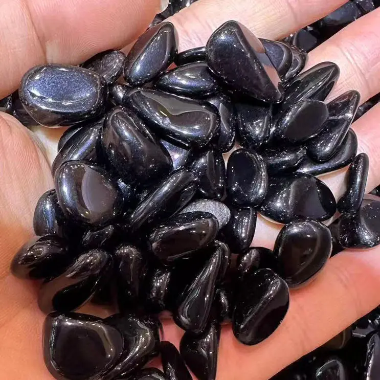 Toptan şifa kristalleri taşlar siyah obsidyen doğal yarı değerli taşlar taş el sanatları