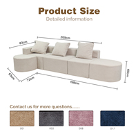 Canapé sectionnel d'intérieur de luxe unique canapé en forme de L en tissu polyester petite taille d'expédition personnalisable Colo appartements hôtels