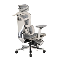 Chaise de bureau ergonomique réglable avec dossier en maille et structure en aluminium, chaise de travail pivotante pour bureau moderne à domicile