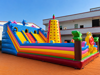 Toboggan gonflable JIALE JL-3079 - Matériau PVC - Capacité 100-500 kg - 5-8 passagers - Thème animaux et dinosaures - Pour centres de jeux pour enfants