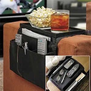 Polyester Storage Bag Multi Pocket <b>Sofa</b> Tray Armrest Tray Hanging Storage Bag with Pockets and Cup Holder Tray - Product Image 5