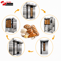 Four rotatif à boulangerie pour biscuits et gâteaux, 5, 10 ou 15 plateaux, à air chaud, électrique ou à gaz, équipement de production de boulangerie commerciale
