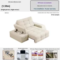 Canapé-lit en tissu Chenille 2026 New Lawrence pour grand appartement, fonction électrique sans mur, télécommande, cadre en bois