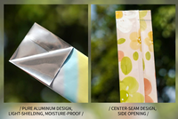 Sachet en aluminium imprimé sur mesure, scellé à l'arrière, pour café en poudre, thé en poudre, emballage individuel