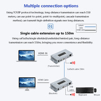 Pour un prolongateur KVM IP de haute qualité Cat5/Cat6 150m avec prise en charge 1080P 60Hz et 3D/HD