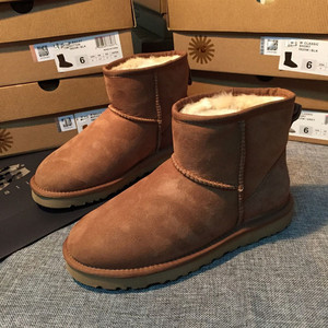 Bottines classiques pour femmes, dessus en cuir de vachette, doublure en fourrure artificielle, antidérapantes, chaudes pour l'hiver, bottes de neige <span class=keywords><strong>U</strong></span> - Product Image 4