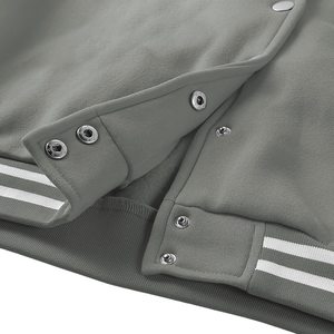 Veste de baseball décontractée pour femmes, blouson bombardier court à boutons et blocs de couleurs - Product Image 4