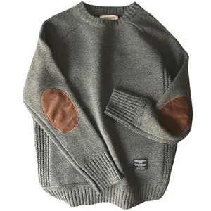 Sidiou Group Sweater Pullover Pria, Sweater Rajut Wol Leher Bulat Tebal Longgar Kasual Musim Gugur, Sweater Pullover Pria Mode Baru