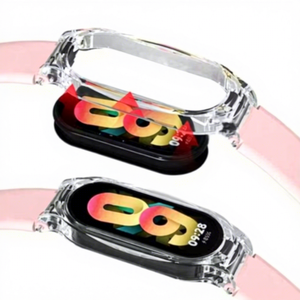 Upro Silicone Watch strap + transparent case for Xiaomi Mi Band 10 9 8 Strap NFC Sport Rubber Bracelet Wristband <b>Belt</b> Connector - Product Image 2