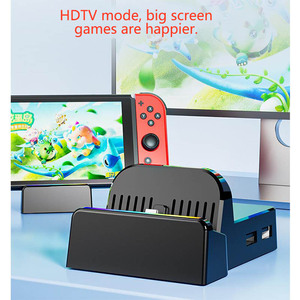 Station de charge portable pour <span class=keywords><strong>Nintendo</strong></span> Switch2 Station d'accueil pour Console NS HD <span class=keywords><strong>TV</strong></span> convertir Station support avec lumière RVB - Product Image 4