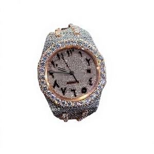 VVS Moissanite Stainless Steel Glass Automatic Movement Luxury Handmade Fully <b>Ice</b> Diamond Hip Hop <b>Watches</b> 10 Bar Water Resistant - Product Image 1