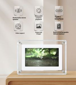 เครื่องเล่นโฆษณาคริสตัล X605 ขนาด 7 นิ้ว กรอบรูปดิจิตอล LCD วิดีโอเคลื่อนไหวอะคริลิกใส - Product Image 4