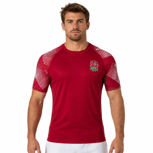 Maillots de l'équipe nationale d'Angleterre de rugby 2026-27 de haute qualité – Maillot de rugby personnalisé rouge rose extensible pour le sport et la ligue - Product Image 6