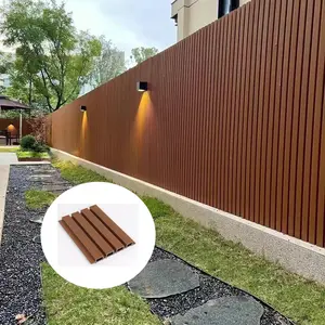 Revêtement extérieur creux en bois cannelé et plastique Panneaux muraux en pvc Panneaux de revêtement extérieur composite en wpc