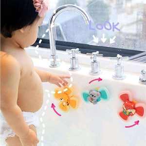 Mainan mandi anak-anak, 3 In <span class=keywords><strong>1</strong></span> bentuk hewan kartun cangkir hisap rotasi Fidget berputar kamar mandi mainan mandi anak-anak penghilang stres bayi - Product Image 3