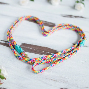 Set Kalung dan Tali Anjing Model Hands Free Baru 2025, Anyaman Warna Pelangi, Ukuran Kecil untuk Anak Anjing - Product Image 3