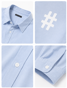Chemise décontractée à manches longues 100 % coton pour homme, idéale pour la broderie <span class=keywords><strong>POLO</strong></span>, respirante et très prisée à Paris - Product Image 3