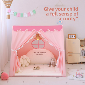 เต็นท์ปราสาทเจ้าหญิงสำหรับเด็กเล่นในร่ม สำหรับเด็กผู้หญิงและเด็กเล็ก มีหน้าต่าง พกพาสะดวก ทำจากโพลีเอสเตอร์ บ้านของเล่นขนาดเล็ก - Product Image 5