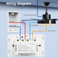 Type c synchronisation application vocale télécommande sans fil Wifi ventilateur intelligent interrupteur de lumière pour Alexa Google Home Tuya maison intelligente