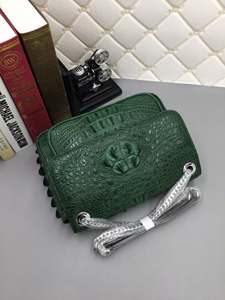 High-End Custom Crocodile <b>Leather</b> Women's Bag | OEM/ODM Luxury Crossbody <b>Handbag</b> with Magnetic Closure Chain Strap & Waterproof - Product Image 3