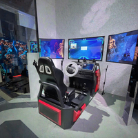 Simulateur de course automobile réel à trois écrans, machine de jeu de conduite VR, équipement de divertissement intérieur pour parcs et centres commerciaux