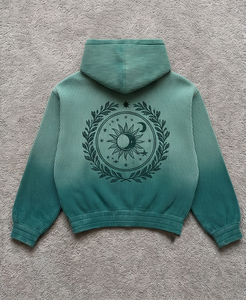Sudadera con Capucha para Hombre, de Algodón, Tejido con Patrón de Waffle, Logotipo Bordado de Sol y Luna, Estilo Otoñal - Product Image 4