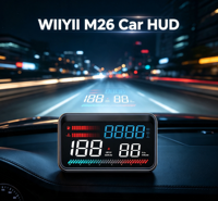 Projecteur HUD universel M25 2026 pour voiture, grand écran OBD2 GPS, affichage sur pare-brise, Plug-and-Play, compteur de vitesse, horloge, consommation de carburant