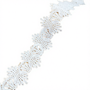 ผ้าลูกไม้คุณภาพสูง 100% โพลีเอสเตอร์ ปักลายบาร์โค้ด ละลายน้ำได้ ความกว้าง 3.2 ซม. สำหรับเสื้อผ้า สายรัด รองเท้า กระเป๋า และของตกแต่งบ้าน - Product Image 4