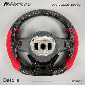 Volante de Fibra de Carbono Forjado Personalizado con Empuñaduras Rojas para Mercedes-Benz, Actualización AMG W167 W205 W213 GT C63 Clase C GLA - Product Image 5