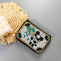 Porte-cartes vintage style accordéon 2026, fermeture éclair unique, nouveau, fait main, perles, porte-cartes pour femmes, sac à main, porte-cartes de crédit luxueux en perles