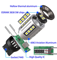 S2 haute luminosité ampoule Led Canbus P21w Ba15s 1156 1157 7440 7443 T15 W5W T10 T20 voiture clignotants lumières