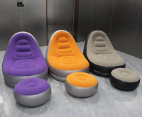 Fauteuil gonflable avec repose-pieds - un canapé gonflable portable pour une personne, adapté au camping ou aux jeux