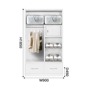 Armoire en acier à prix avantageux, armoire à portes battantes pour le rangement des vêtements, armoire pour enfants avec tiroirs pour la chambre à coucher - Product Image 5