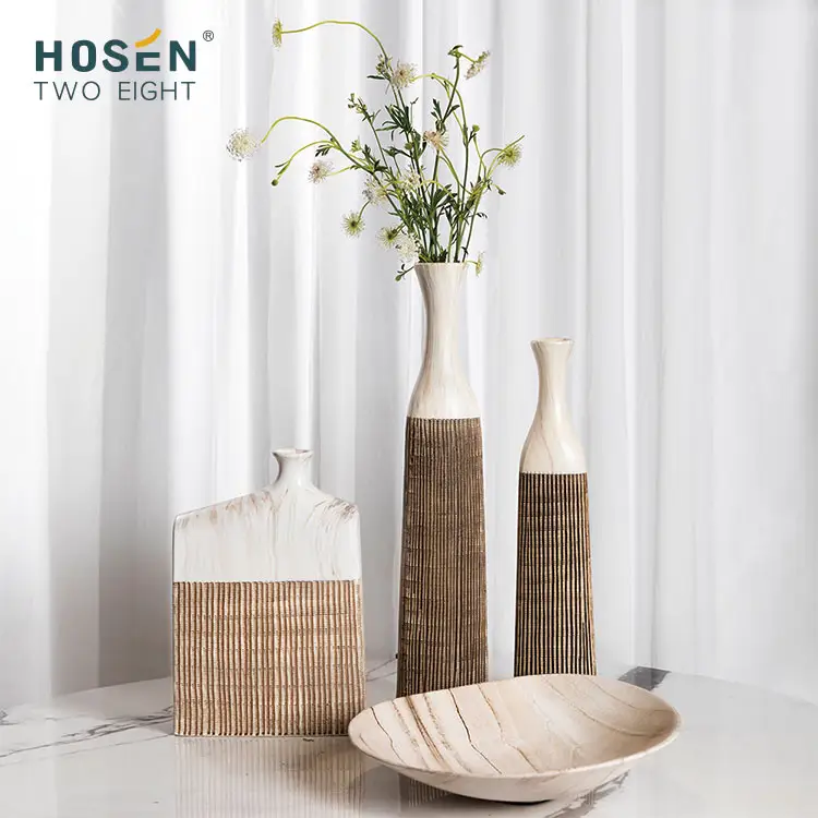 Vaso de linha artística de cerâmica, simples, moderno, decoração nórdica para casa, porcelana, mármore, fosco, artesanato