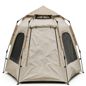 <strong>6</strong> <strong>Person</strong> Large Capacity Hexagonal <strong>Pop</strong> Camping <strong>Tent</strong> 4 Season Single Layer Waterproof Windproof Quick Setup UV Resistant Portable - Product Image 2