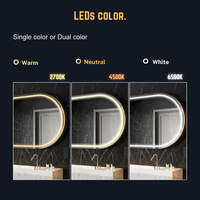 Miroir LED ovale intelligent compatible avec Alexa et Google Assistant | Anti-buée + double éclairage