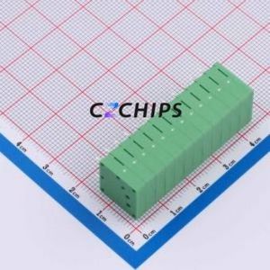 DB241R-3.5-12P-GN Spring Terminal Block Bent Lead Through Hole,P=3.5mm Connector 1x12P 3.5mm Green 12P - Product Image 2