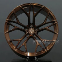 Rines XINLAI Personalizados de Bronce Cepillado, Diseño Angular de Radios Divididos, Monobloque Forjado, de 17-22 Pulgadas, 5x112 5x120 para Autos de Alto Rendimiento