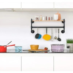 Perchero <span class=keywords><strong>para</strong></span> <span class=keywords><strong>ropa</strong></span> montado <span class=keywords><strong>en</strong></span> la <span class=keywords><strong>pared</strong></span> de alta resistencia, <span class=keywords><strong>barra</strong></span> <span class=keywords><strong>para</strong></span> <span class=keywords><strong>colgar</strong></span> <span class=keywords><strong>ropa</strong></span>, estante <span class=keywords><strong>para</strong></span> <span class=keywords><strong>ropa</strong></span> de tubería Industrial con estante superior - Product Image 3
