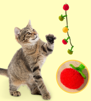 Jouet à mâcher pour chat en gros, en forme de tomate à la cataire, avec clochette, baguette de chat à suspendre à la porte, boule en peluche 45 cm, couleurs assorties, réaliste, pour chaton, pour le jeu autonome