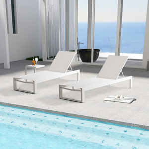 Chaise Longue de Jardin Moderne d'Extérieur, Cadre en Aluminium pour Patio, Plage, Piscine, Mobilier d'Extérieur de Resort - Product Image 6