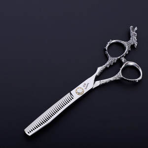 Tijeras de Peluquería Profesionales Thesheery de 6 Pulgadas, Acero Inoxidable 440C, para Diestros, Plateadas, Modelo Great Tail Dragon Flat Shears - Product Image 1
