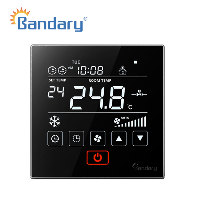 220V Bandary FC261C modbus programmable 3-speed fan coil large touch screen room thermostat