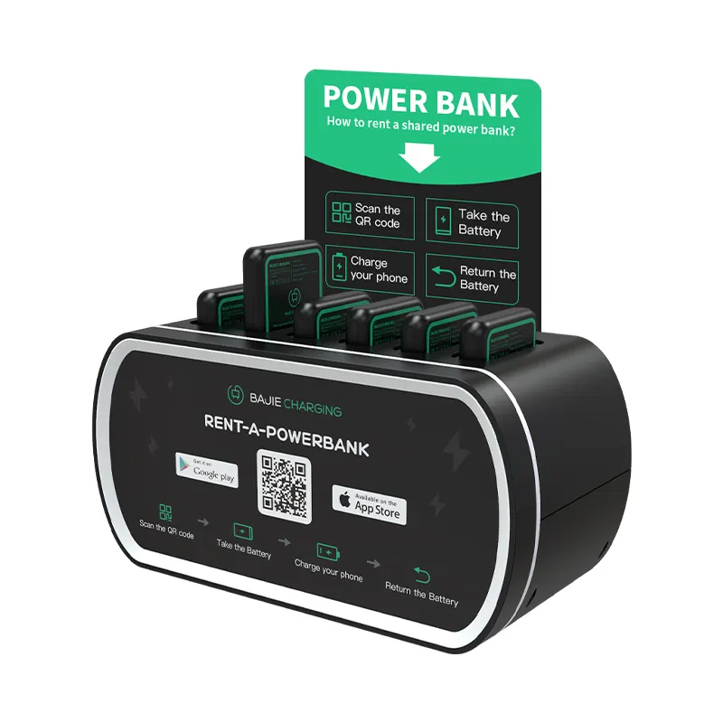 6 Slots Sharing Powerbank Station Power bank with wireless charging Shared bajie charging vending machine Quick Charge