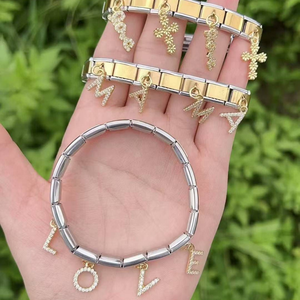 FM-HDT1088 Italian <strong>Module</strong> <strong>Bracelet</strong>,Silver Gold Plated Strap <strong>Bracelet</strong>,Virgin Mary San Benito Cross Charm <strong>Bracelet</strong> Strap Wholesale - Product Image 4