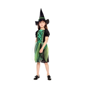Costume da Piccola Strega per Bambini, Travestimento per Halloween Ispirato a Film e Serie <span class=keywords><strong>TV</strong></span>, Verde con Nero - Product Image 2