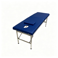 Table de massage portable à 2 sections, pliable, avec pieds en acier inoxydable, pour la thérapie